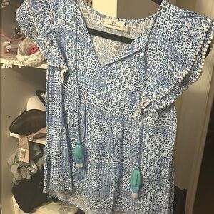 Vineyard Vines Blue Patterned Women's Top